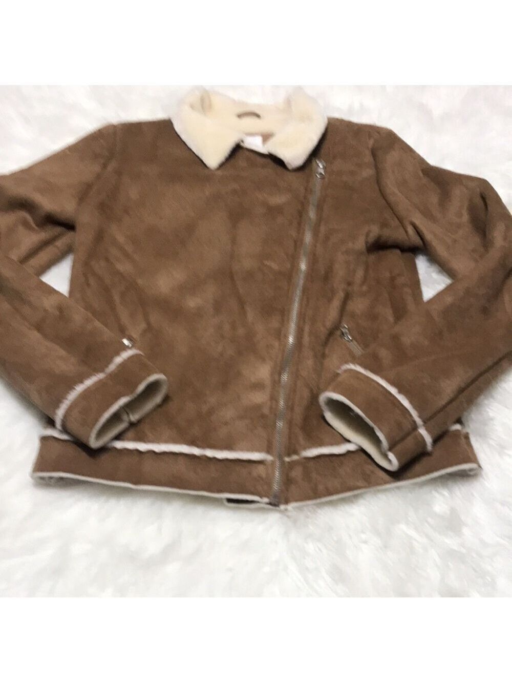 Girl’s Faux Suede Moto Jacket Sz 14/16(X-Large) - Picture 10 of 11